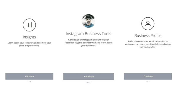 Business profile on Instagram