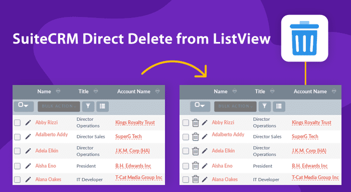 Direct delete from list view