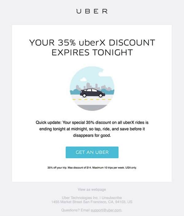 Uber Email Template Example