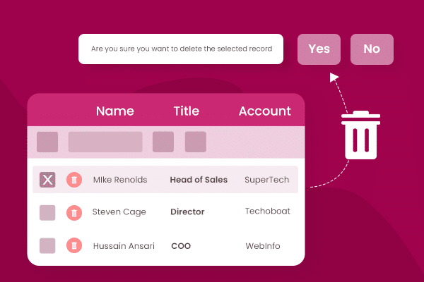 SuiteCRM Direct Delete for ListView Row