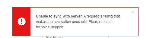 Unable to Sync with SugarCRM server