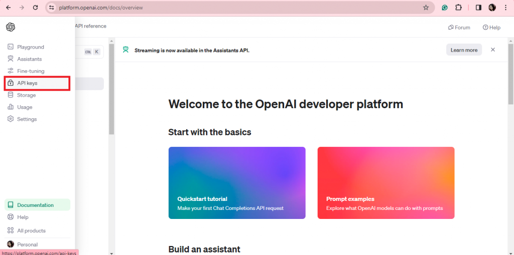 Open AI developer platform