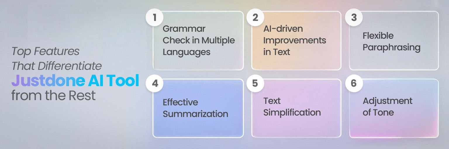 Top Features That Differentiate Justdone AI Tool from the Rest
