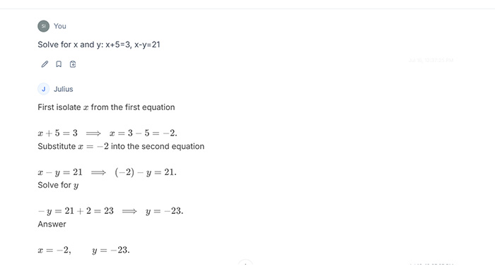 Can Julius AI Solve Mathematical Questions?