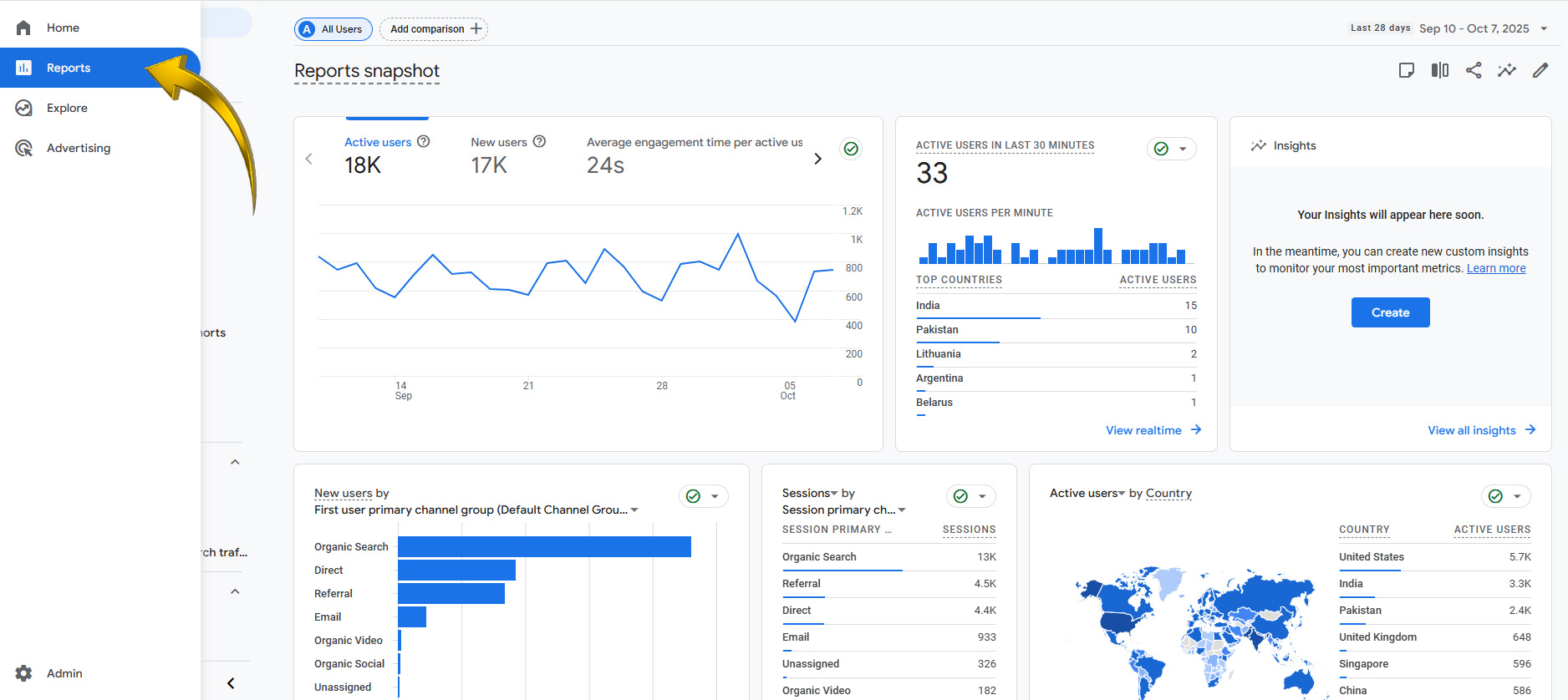 Locate and Click on Report