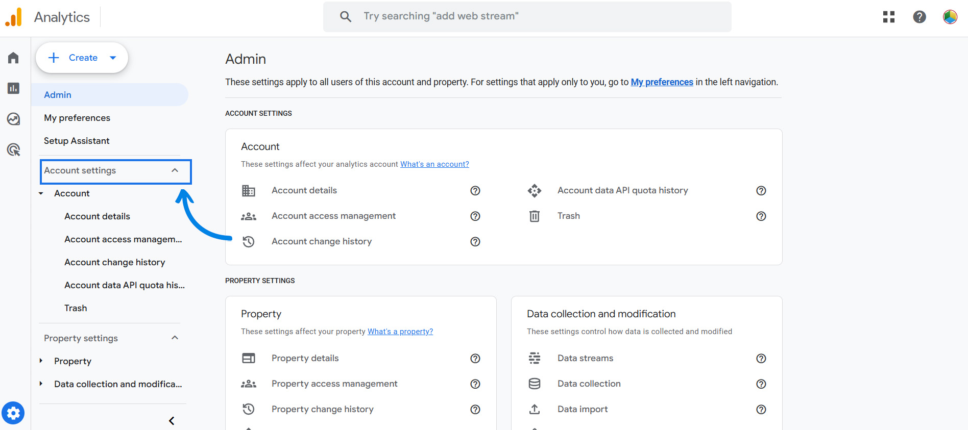 Click on “Account Settings/Account Details”
