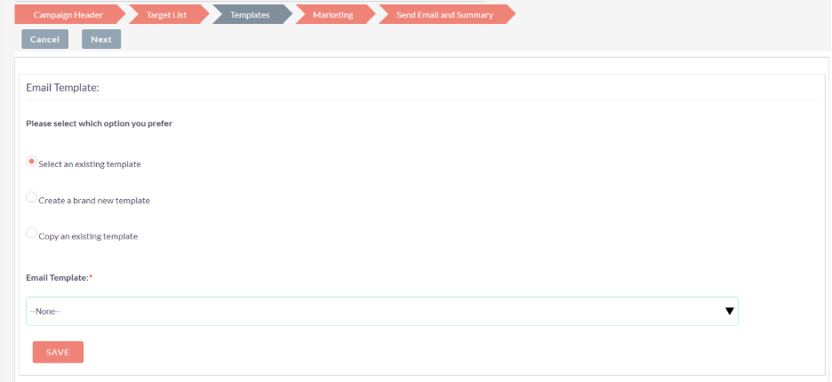 Select Email Template
