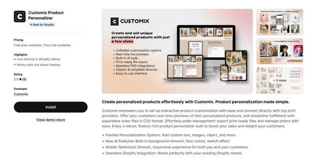 Customix Product Personalizer