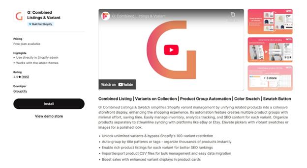 G: Combined Listings & Variant