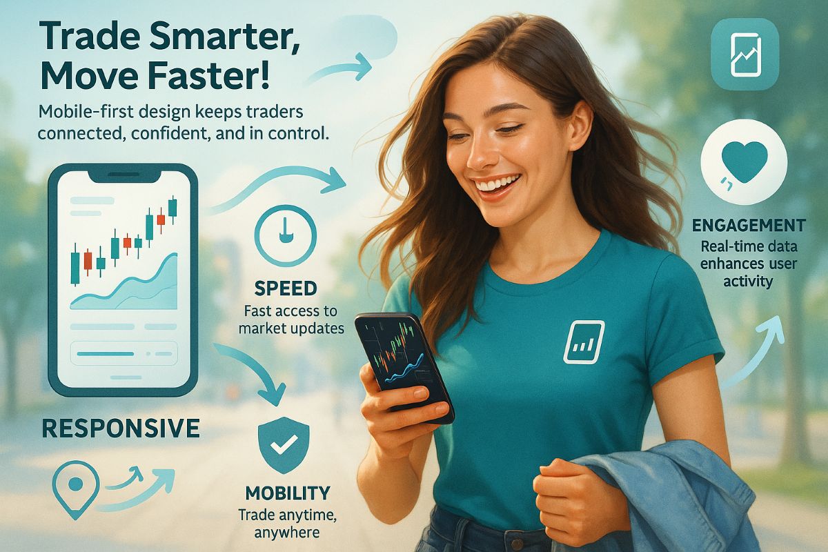 Mobile-First Design in Trading Apps – Infographic on User Engagement and Accessibility