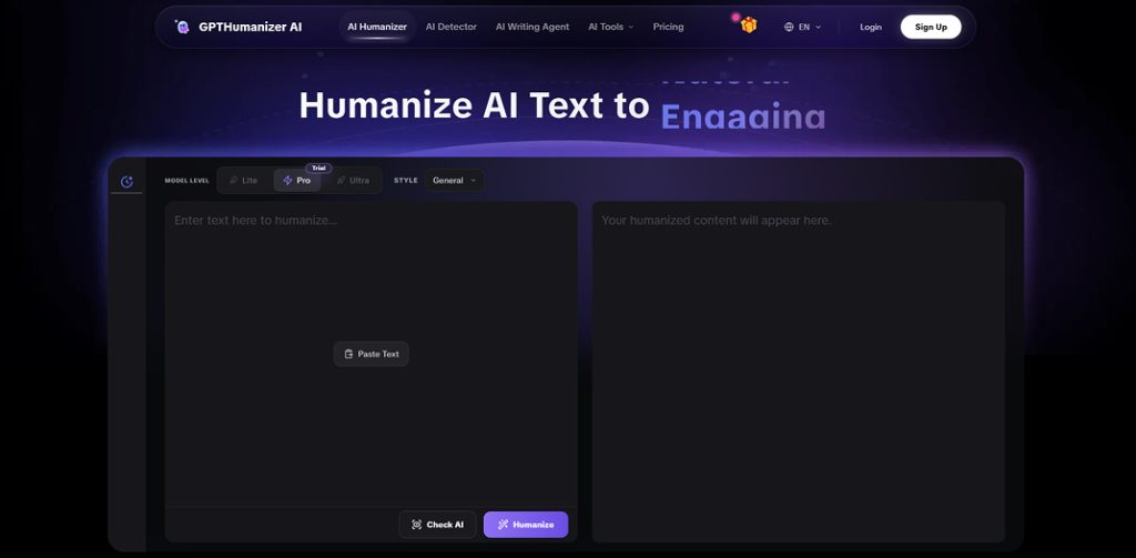 AI humanizer GPTHumanizer Home Page