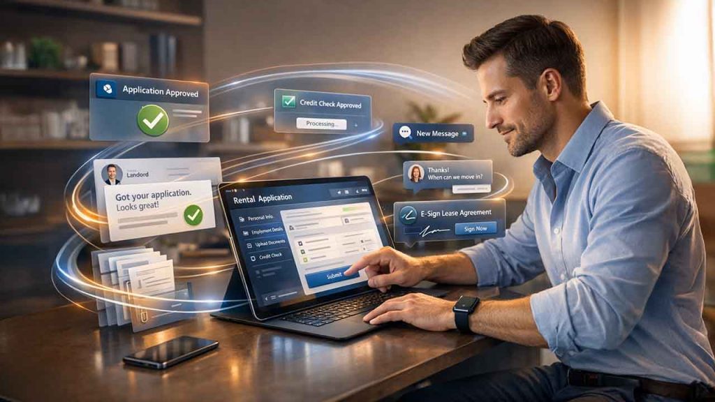 Digital leasing with online applications speeding up tenant placement process