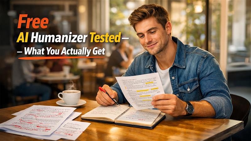 Free humanizer tool interface of GPTHumanizer AI showing homepage and text rewriting feature