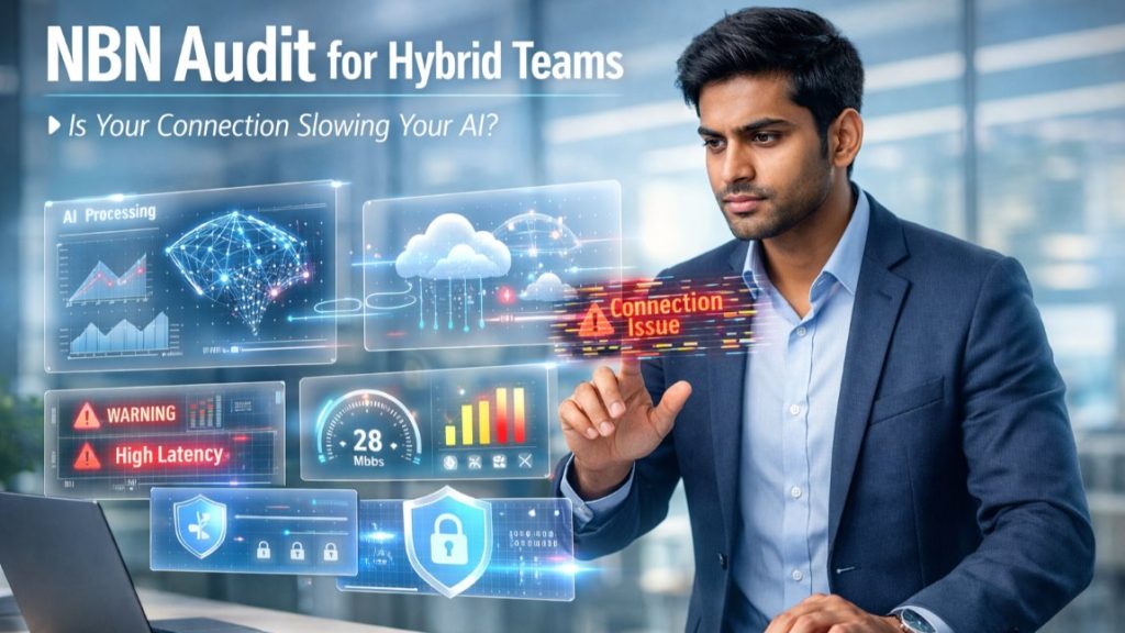 NBN audit for hybrid teams showing AI performance impact due to internet connectivity and network latency