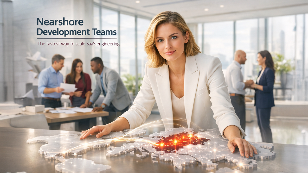 Nearshore development teams collaborating with SaaS company engineers to scale software development