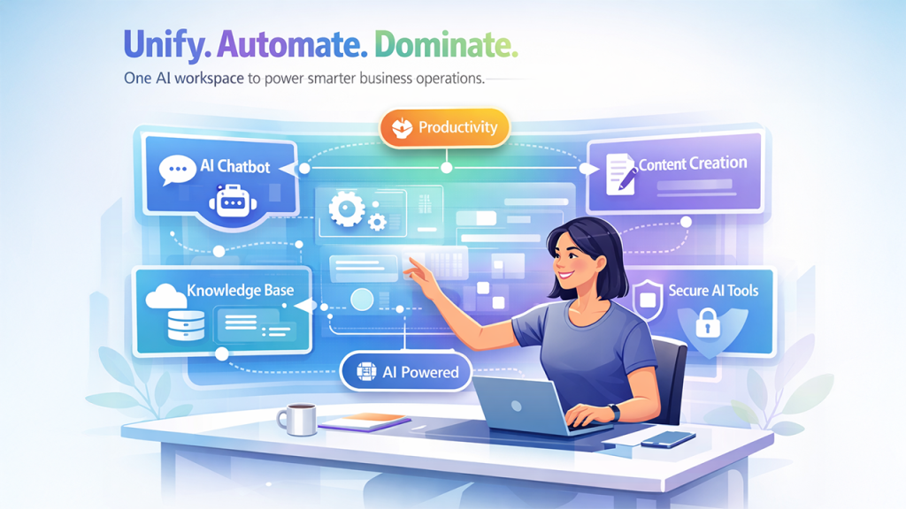 Simplified All-in-One AI workspace transforming business workflows and replacing multiple tools