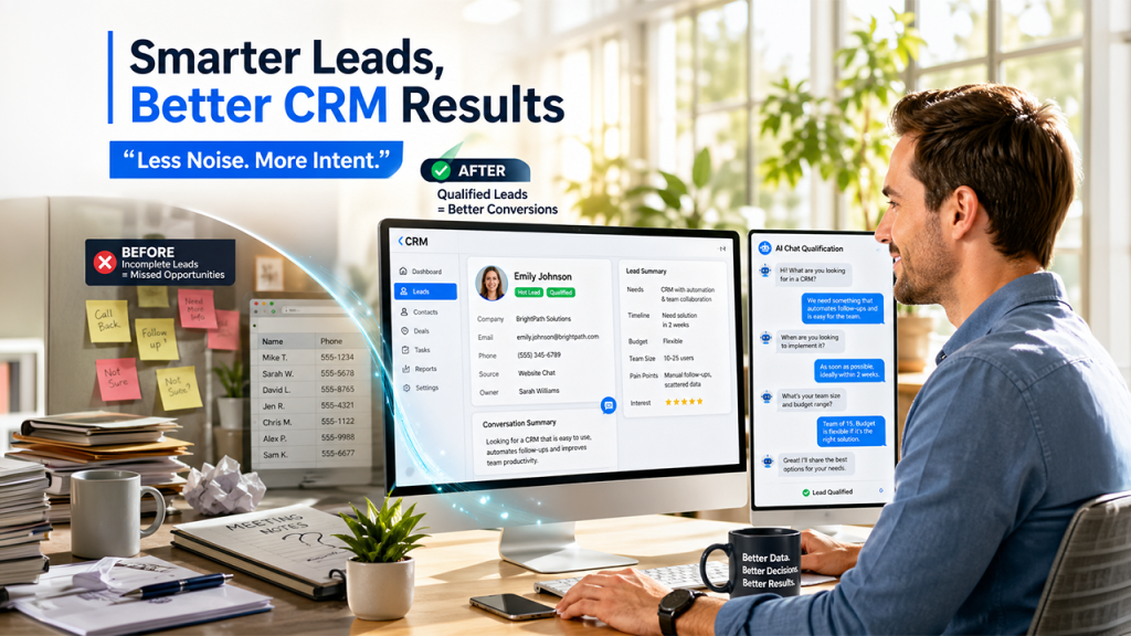 AI lead qualification improving data quality before entering CRM system