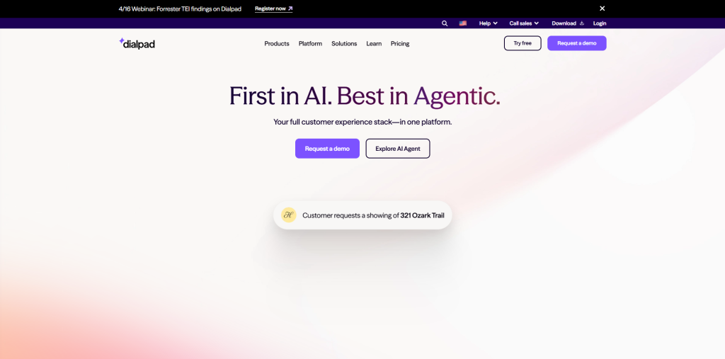 AI virtual receptionist in Dialpad integrated with Google Workspace for business communication