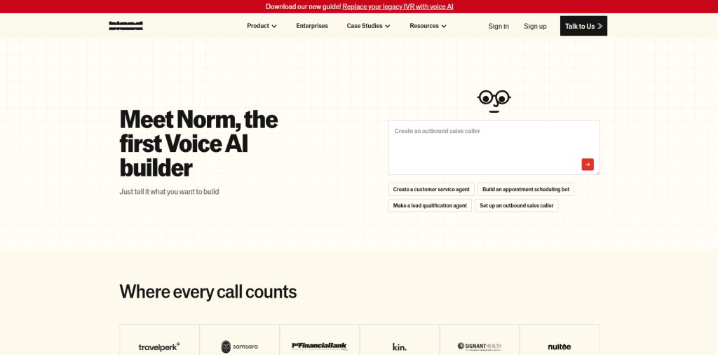 Bland AI virtual receptionist handling high-volume automated calls with low-cost scalable voice AI