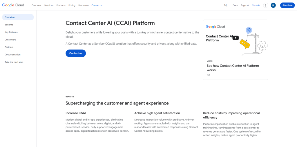 AI virtual receptionist powered by Google CCAI handling enterprise customer calls with intelligent routing and automation
