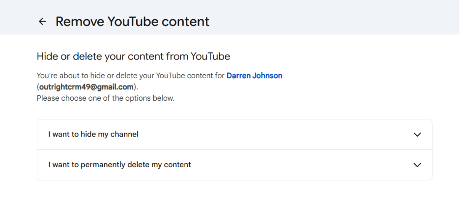 Choose Whether You Want to Hide or Delete Your YouTube Account