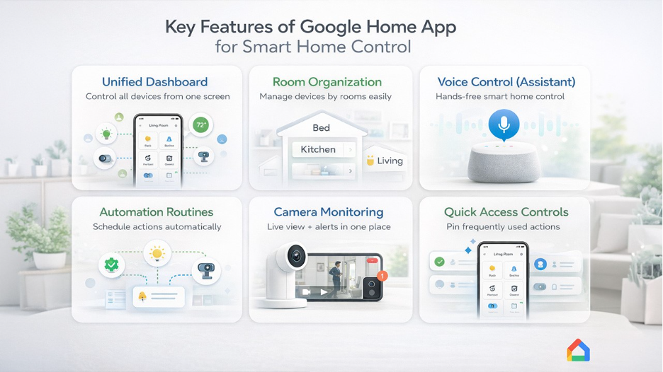 Key Features of Google Home App for Smart Home Control