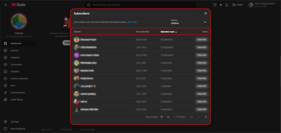 Sort Your YouTube Subscribers