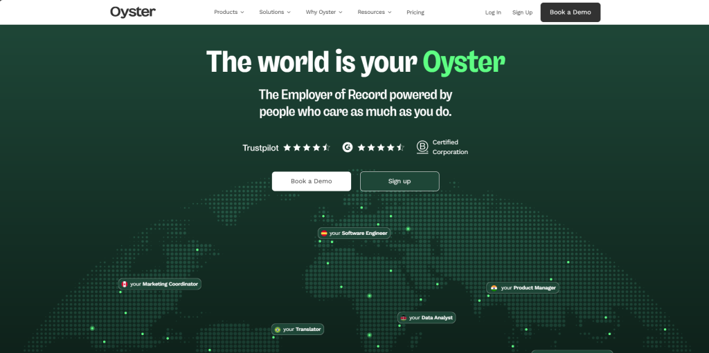 Oyster HR EOR provider platform for managing global remote teams