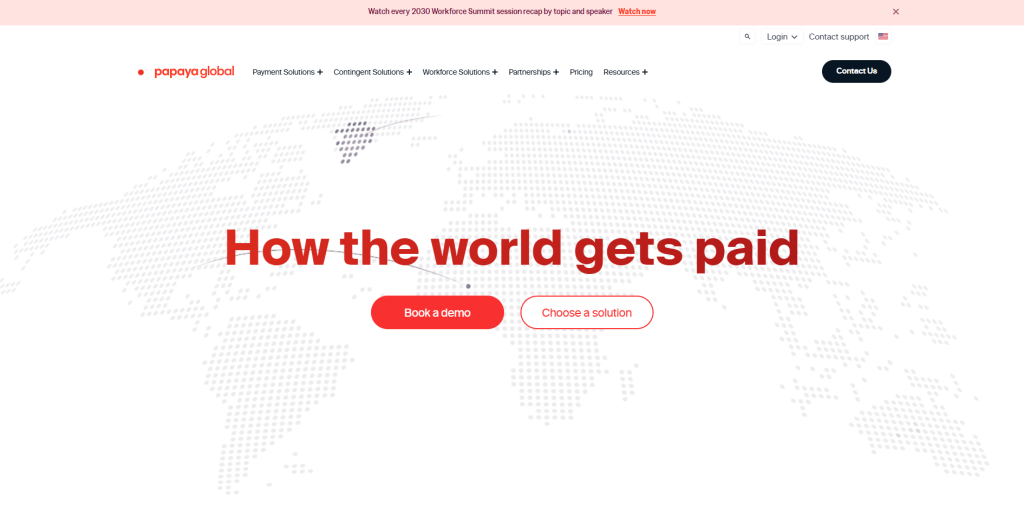Papaya Global EOR provider platform for managing global payroll and remote teams