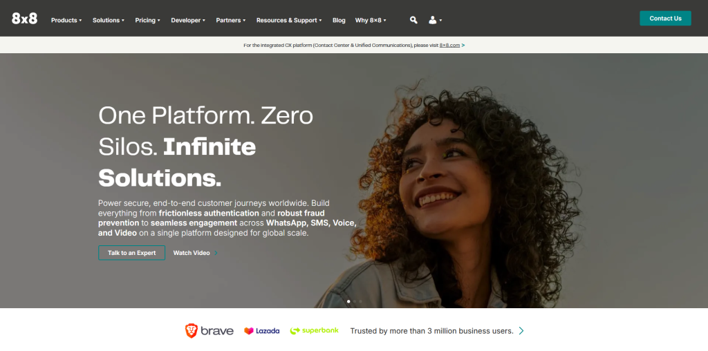 8x8 VoIP phone system for contact centers with CRM integration and analytics