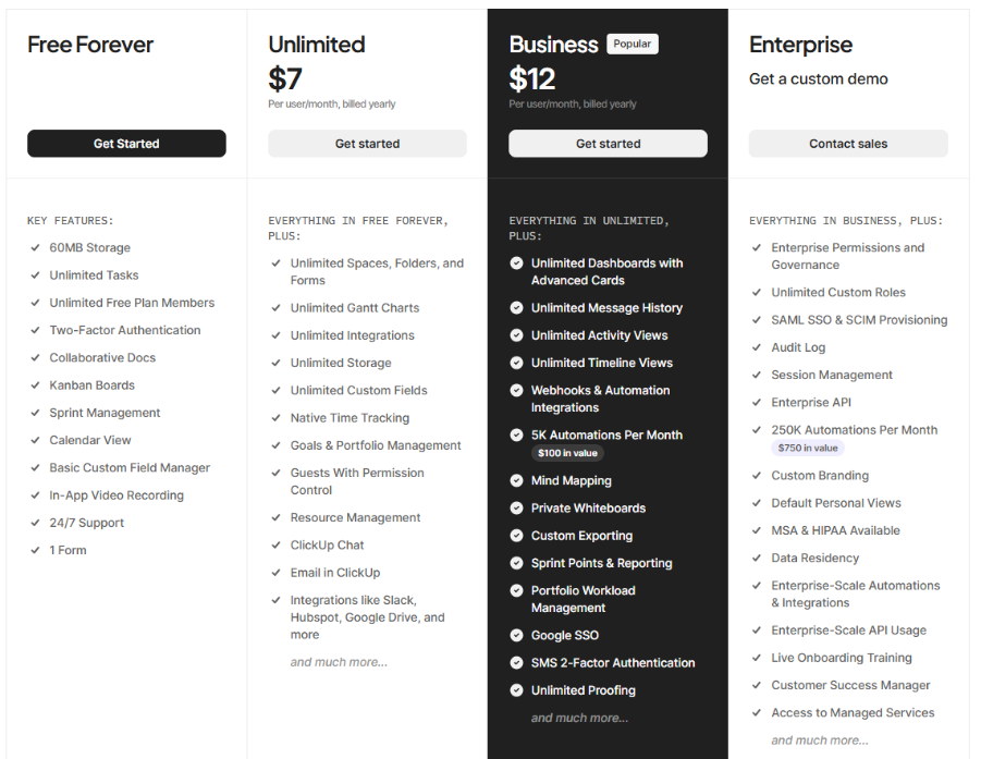 ClickUp Pricing