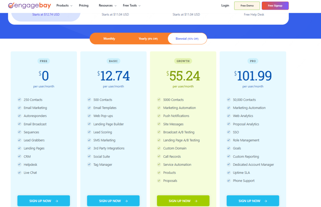 EngageBay Pricing 