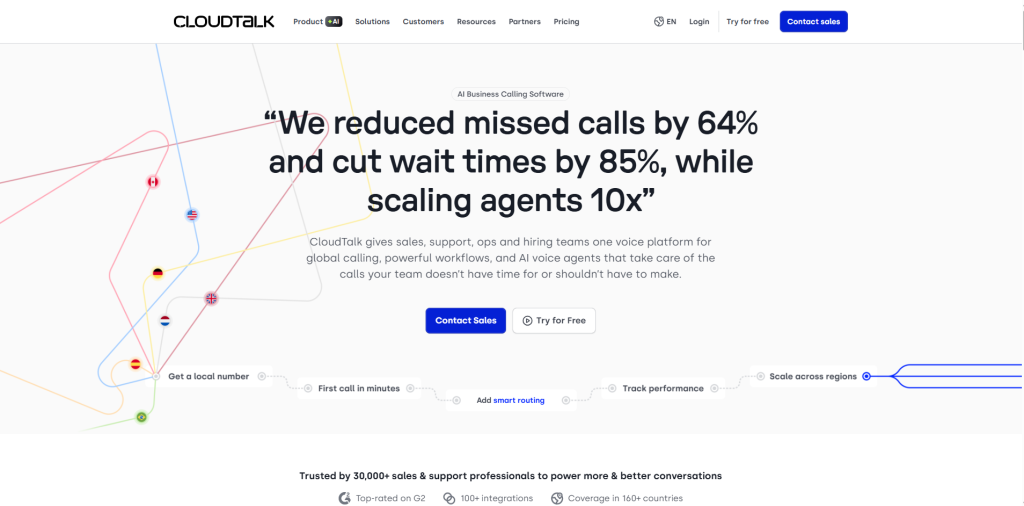 CloudTalk VoIP phone system for sales and customer support teams with CRM integration
