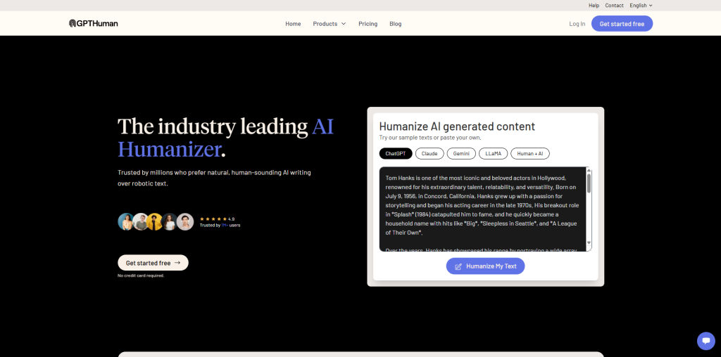 GPTHuman AI Humanizer Tool transforming AI-generated text into natural human-like writing for students and researchers
