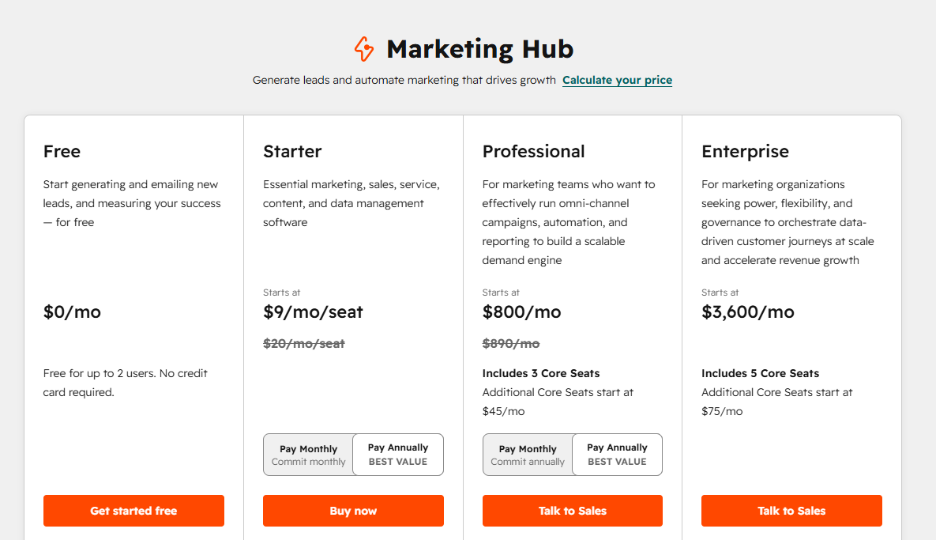 HubSpot Pricing