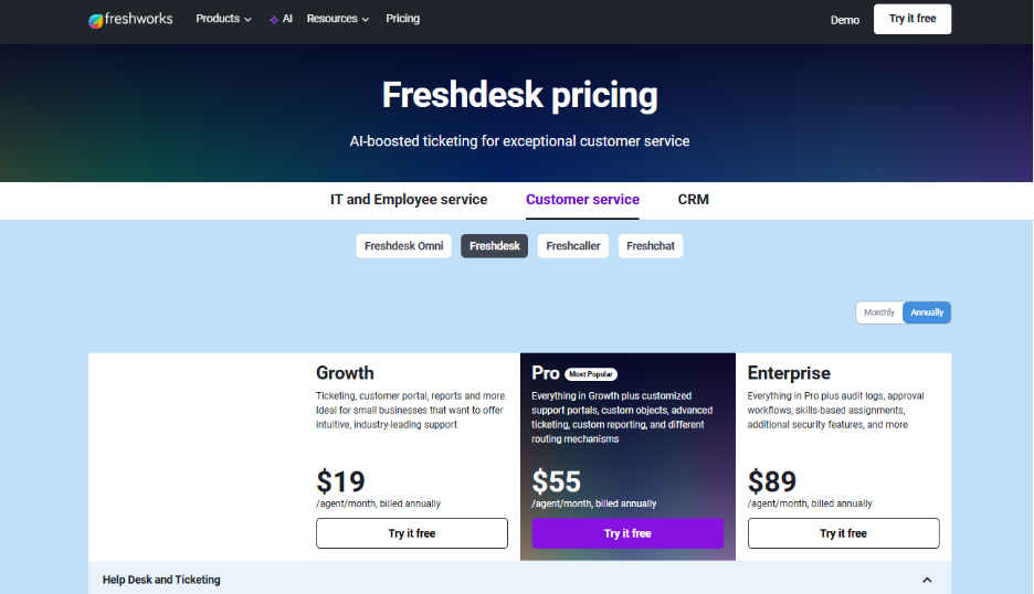 Freshsales Pricing
