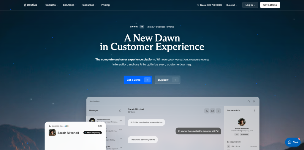 Nextiva VoIP phone system with unified communications and CRM integration