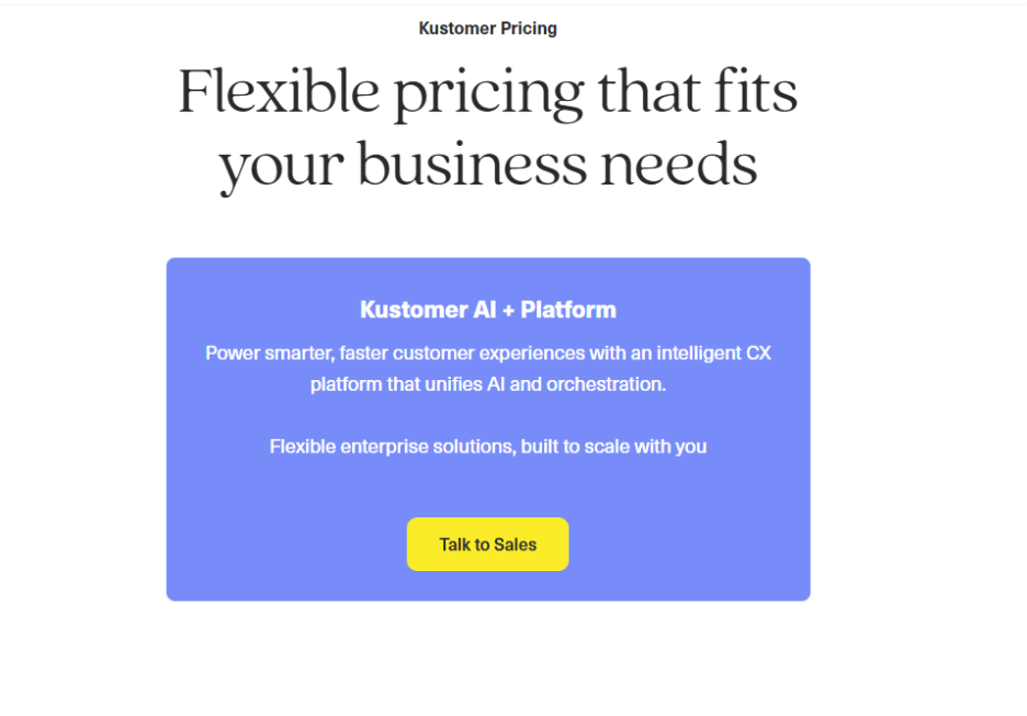 Kustomer Pricing