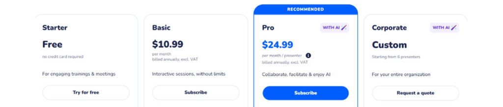 WooClap Pricing