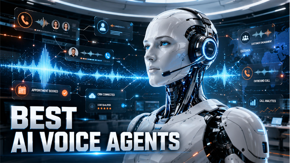 AI voice agents for outbound calling comparison showing automated sales calls, lead qualification, and CRM integration