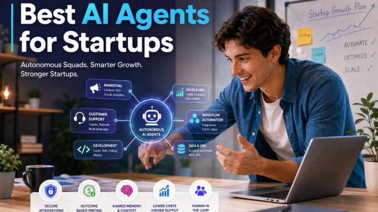 Best AI agents for startups in 2026 helping founders automate marketing, customer support, software development, and business workflows with autonomous AI.Best AI agents for startups in 2026 helping founders automate marketing, customer support, software development, and business workflows with autonomous AI.