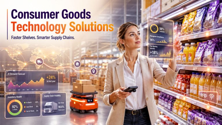 Consumer goods technology solutions helping retail and CPG brands improve supply chain management, digital transformation, and customer experience.