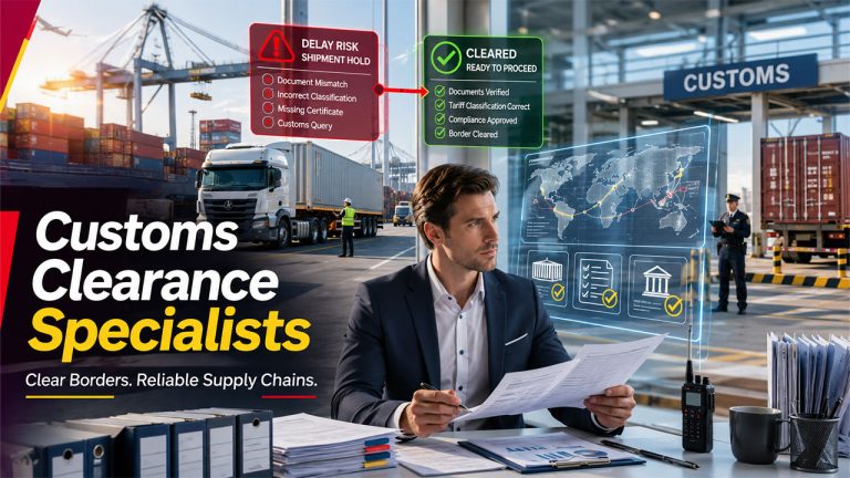 Customs clearance specialists helping businesses reduce shipment delays and ensure compliance in B2B supply chains