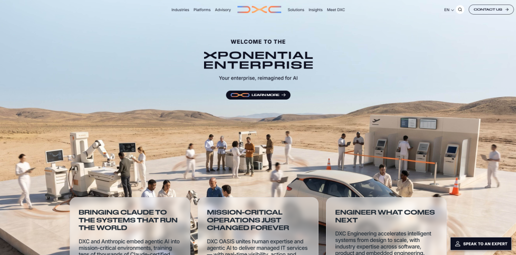DXC Technology providing consumer goods technology solutions for retail operations, AI forecasting, SAP modernization, and supply chain optimization.