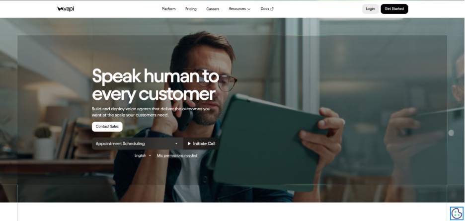 Vapi model-agnostic AI voice orchestration platform for outbound calling with customizable speech-to-text, LLM, and text-to-speech providers