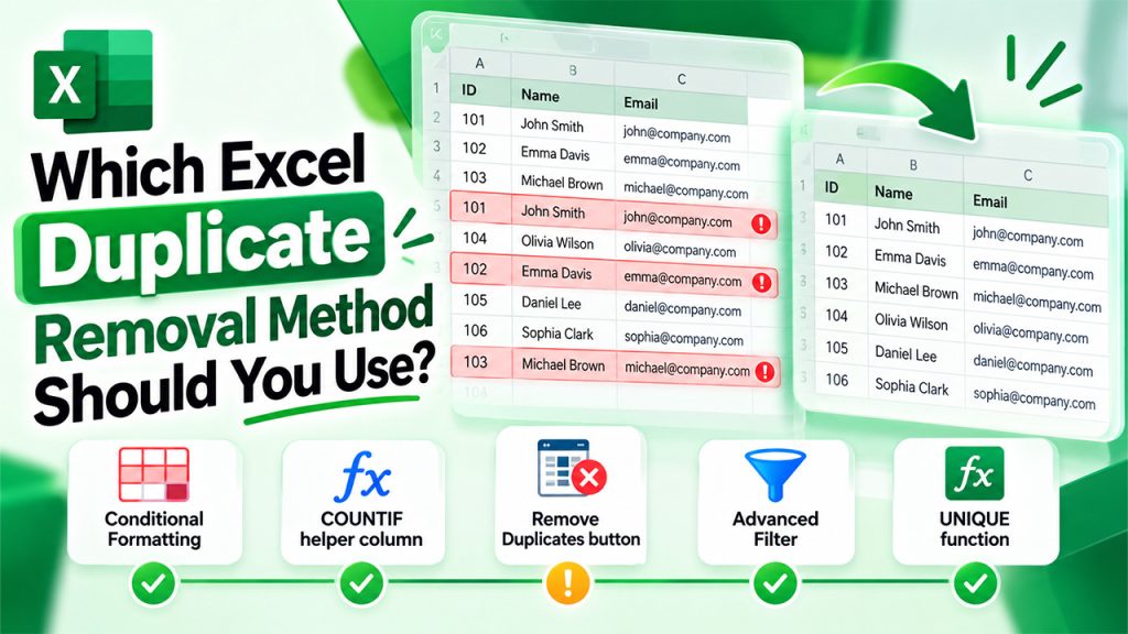 Which Excel Duplicate Removal Method Should You Use